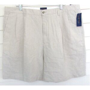 Charter Club Size 42 Wrinkle Resistant Double Pleated Linen Shorts NWT